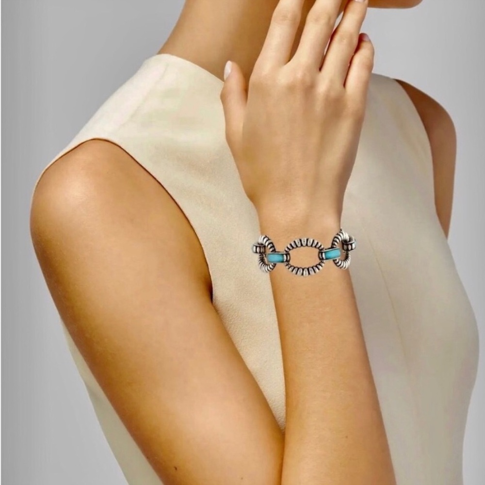 Turquoise and sterling silver LAGOS BRACELET. Medium/Large.
